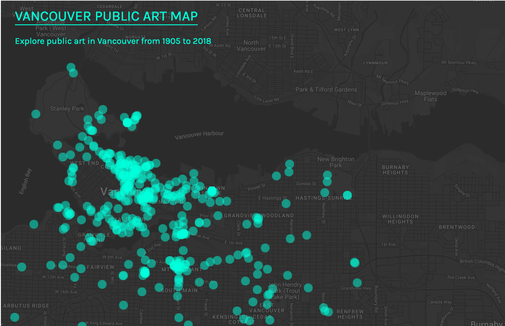 Vancouver Public Art Map landing page